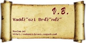 Vadászi Brúnó névjegykártya